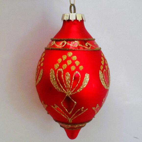 Christmas Glass Ornaments Hand Decorated Set (9 piece)- NEW - Picture 11 of 15